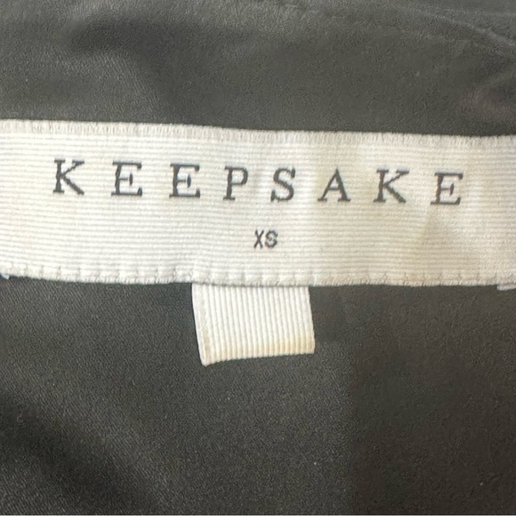 Keepsake High Tide Mini Dress Black Pleated Skater Deep V Sash Tie - Picture 7 of 9